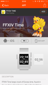 Picture of FFXIV Time in the Pebble App Store